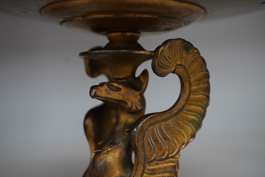 An Egyptian revival cloisonne and bronze tazza, 17.5cm